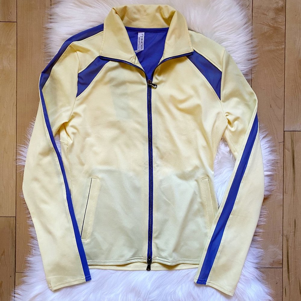 inphorm nwot zip up athletic jacket yellow blue